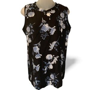 Elegant Floral Black and White Tank Top (item#10036)